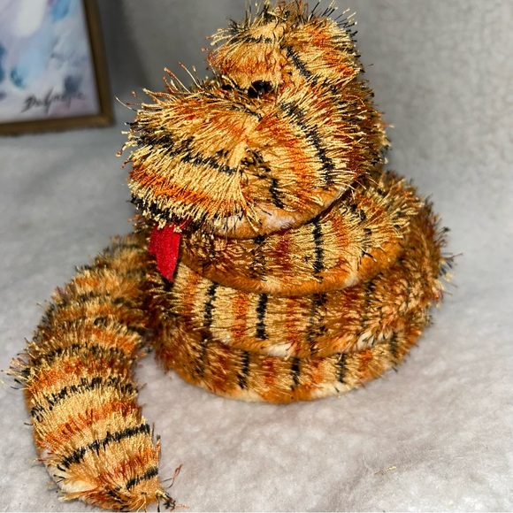 Ganz Webkinz Tiger Snake plush 38" red tongue coiled snake - Picture 2 of 10